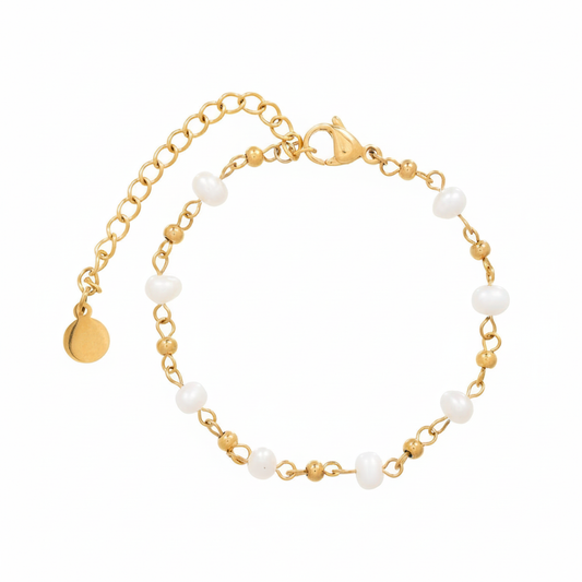 Pebri | Stainless Steel Pearl Bracelet